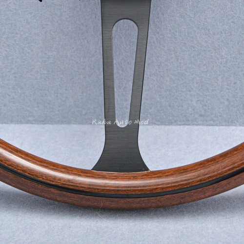 NARDI 380mm 15inch Classic Steering Wheel Mahogany Wood Black Spoke - Picture 5 of 7