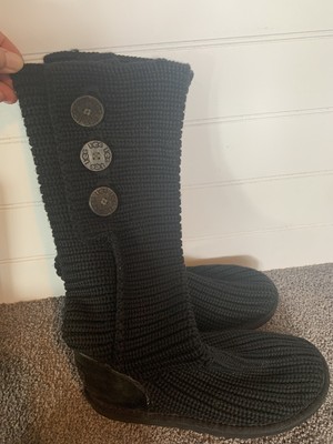 ugg black sweater boots