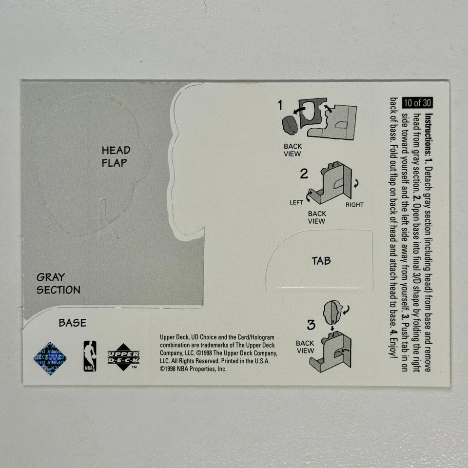 1998-99 Upper Deck UD Choice #10 Charles Barkley Mini Bobbing Heads - Image 2 of 2