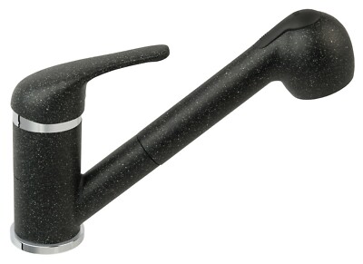 Küchenarmatur Granit Schwarz Eckig - Hochdruck-Armatur In Anthrazit, 26cm Höhe, Für Standard-Spülen
