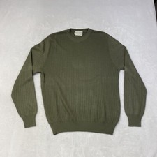 Lord Jeff Vintage Sweater Large Ribbed Knit Dupont Orlon Crewneck Olive Green