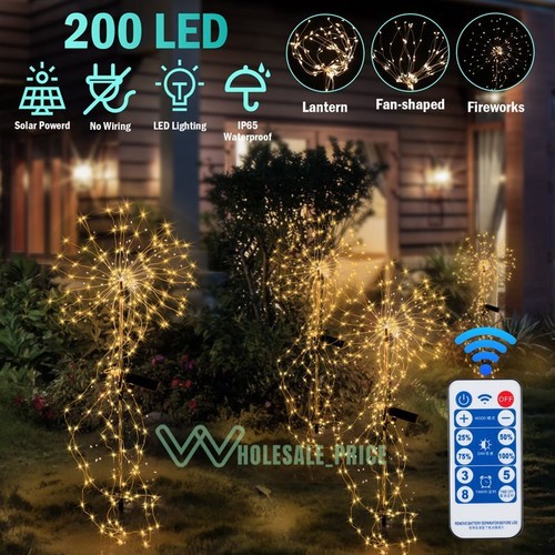 150 LED Solar Fire Flower Lights Outdoor Waterproof Path Lawn Garden Decor Lamp - Picture 47 of 58