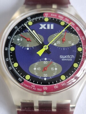 SWATCH UHR  SCK101 - BLUE CHIP - CHRONO new Unworn