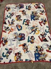 VTG Dundee Disney Baby Mickey Mouse Minnie Pluto Crib Blanket Comforter 54 X 40