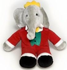 BABAR Elephant Vintage Macy's Exclusive 1988 GUND plush CHRISTMAS Red Green 15  