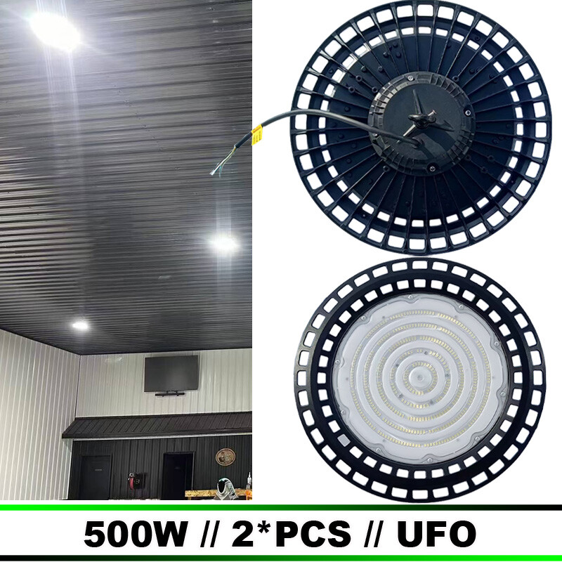 High Bay light 500w LED Factory Commercial Warehouse Light Fixtures 2-PACK 6500K