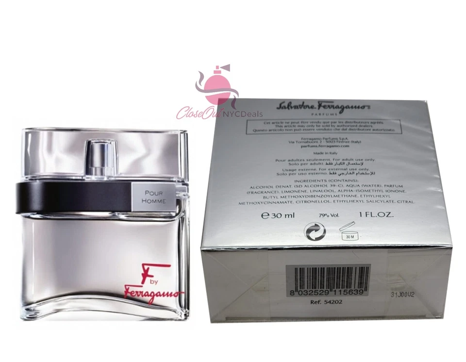 F By Salvatore Ferragamo Colonia Pour Homme 1.0 oz / 30 ml EDT Spray para Hombres Foto 2 de 3