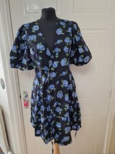 Mystic Threads Navy Blue Floral Dress Size S New