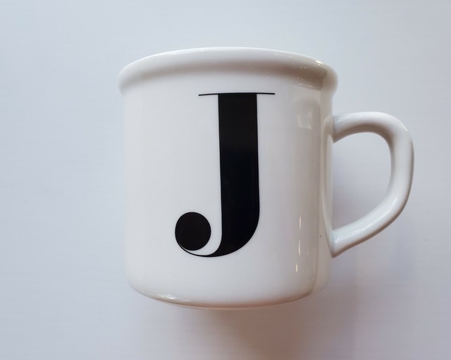 Pottery Barn White Monogrammed Letter “J” Large Coffee Cup Mug HG126 eBay