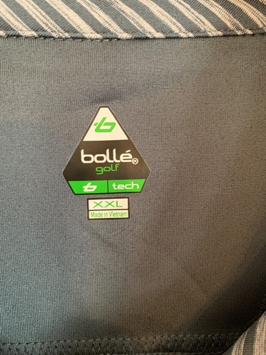 Men's bolle Golf Tech Short Sleeve Striped Polo Tag Size 2XL - Picture 3 of 5