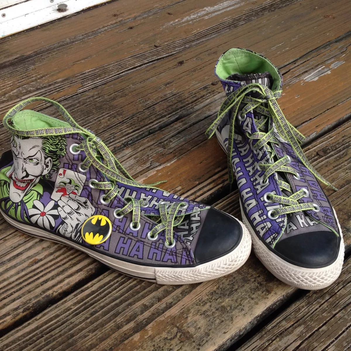 Converse Batman Joker Mens 8 W 10 41.5 Sneakers All Star DC Comics