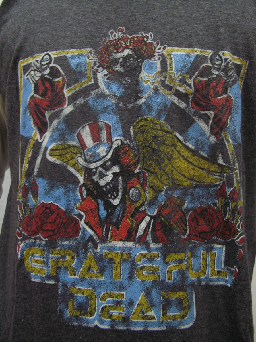 Grateful Dead 1980 Metal Rock Band Tour Raglan Mens 3/4