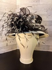 Ladies Black and White Kentucky Derby Oaks Day Thurby Tea Church Straw Hat NWOT