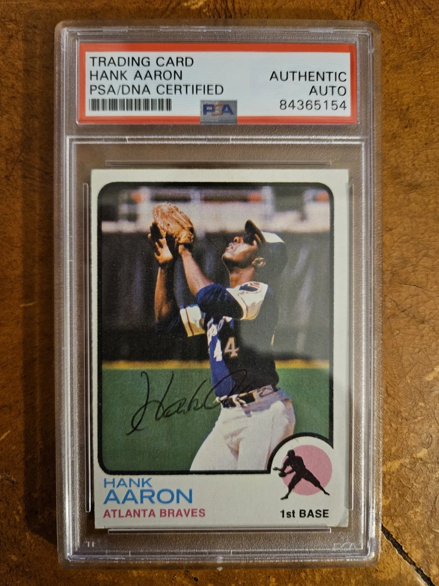 Topps Hank Aaron Autographed Baseball Sports Trading Cards for