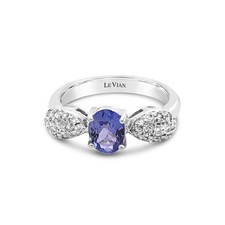 Le Vian 18K White Gold Violet Tanzanite White Diamond Flared Engagement Ring