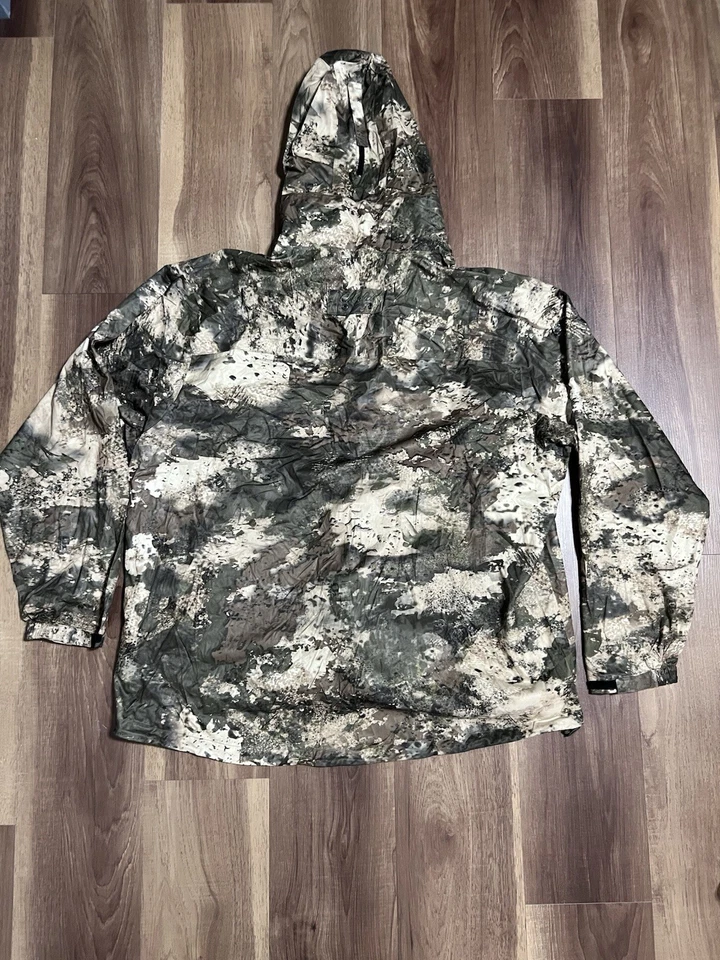 Cabelas Space Rain Dry-Plus Jacket Mens 2XL Camo Full Zip Hooded Packable - Image 4 of 4