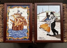 Hand Painted Portuguese Tiles Pictures Boats Dancers framed tile art wall art 
