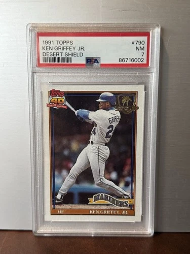 1991 Topps - Ken Griffey Jr #790 Operation Desert Shield - PSA 7 - NM