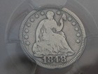 1848 P Seated Liberty Half Dime- PCGS Certified, Large Date, Good Details — photo 1