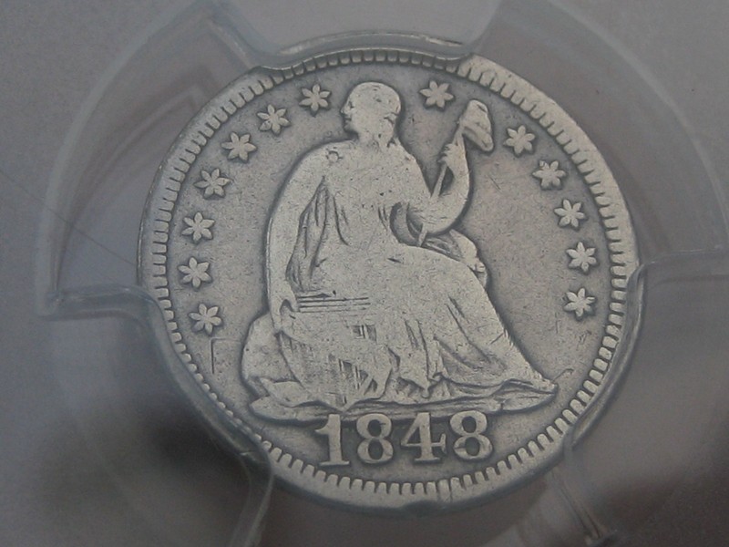 1848 P Seated Liberty Half Dime- PCGS Certified, Large Date, Good Details