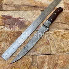 13'' Handmade Damascus Slicing Sharp Modern  Chef Fillet Knife for Meat/BBQ