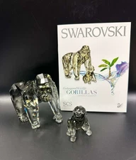 Swarovski SCS 2009 Annual Edition Endangered Wildlife Crystal Figures "Gorillas"