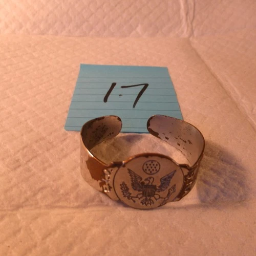 VINTAGE  WW2 ERA US MILITARY ARMY AIR FORCE  1945 ENGLAND CUFF BRACELET E.T.O.