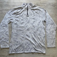 UNRL Golf White Gray Urban Camo 1/4 Zip Pullover Men's Medium Stretch Athletic
