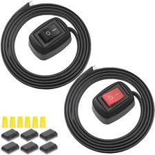 2Pcs Red/Black Paste Type Switch Car Rocker Switch ON/Off Surface Mount DC 12V P