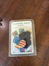 Flashing Wear Magnet Flag Clip It Everywhere Red White & Blue America