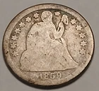 1859-O Seated Liberty Silver Dime - Circulated - Mintage: 480,000