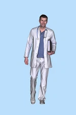Resin 1/24 Diorama Modern Career Series Figure Toys Hospital Walking Doctor 35
