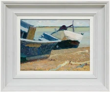 Pauline Plummer (b.1933) - Framed Contemporary Oil, Beached at Dunwich