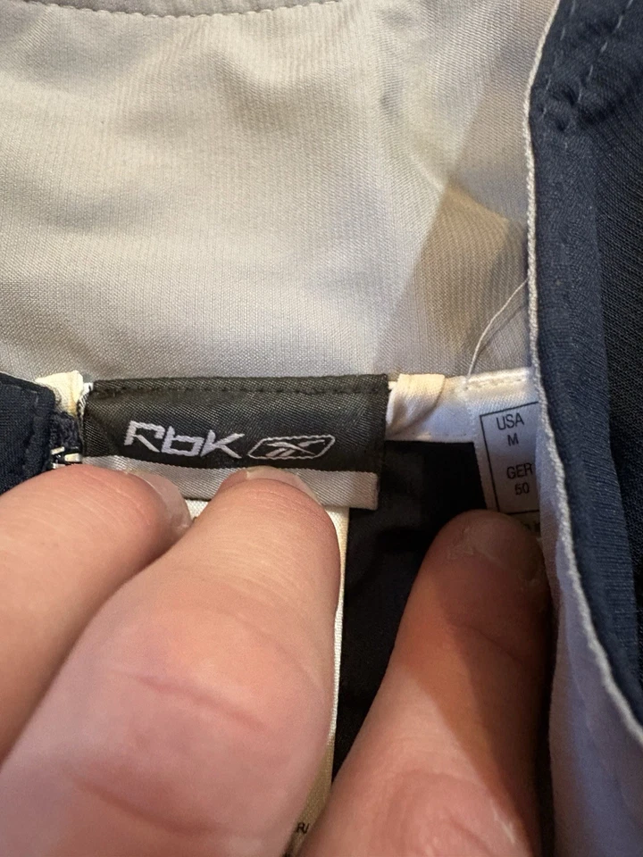 De Colección Reebok Conjunto de Traje de Pista Hombres Mediano Rompevientos Chaqueta Pantalones Calentamiento Forrado Azul Marino Foto 3 de 4