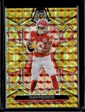 2024 Panini Mosaic #107 Isiah Pacheco Mosaic Reactive Yellow