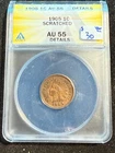 1905 INDIAN HEAD CENT ANACS AU 55 DETAILS SCRATCHED 961