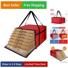 Insulated Pizza Delivery Bag for Carry Hot, 20" x 20" x 14" Carrier Warmer, I...
