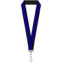 "Buckle-Down Lanyard-1.0\"-Stripe Black/Blue 22\" X 1\" Multicolor (Us Import)"