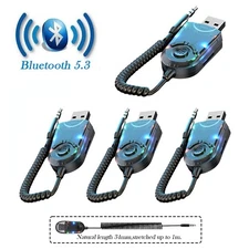 4x Bluetooth 5.3 Receiver w/TF Card Play 3.5mm AUX Adapter for Car & Home Stereo