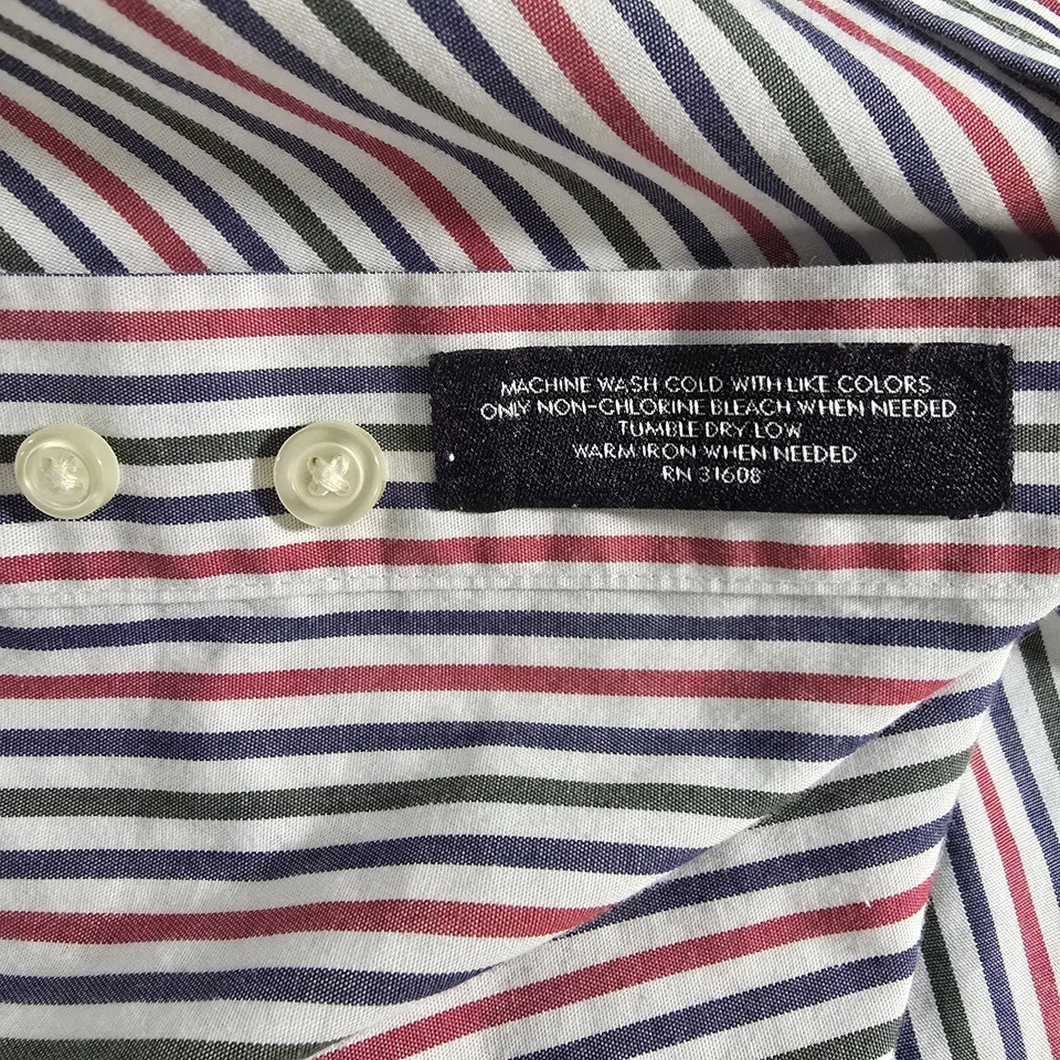 Jos A. Bank Executive Collection Shirt M Multicolor Stripe 100% Cotton Button - Image 3 of 4