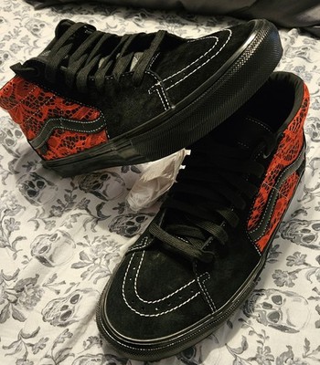 Size 10.5 - Premier X Vans Skate Grosso Mid  Black/Red  - VN0A5KS16W3 Lace