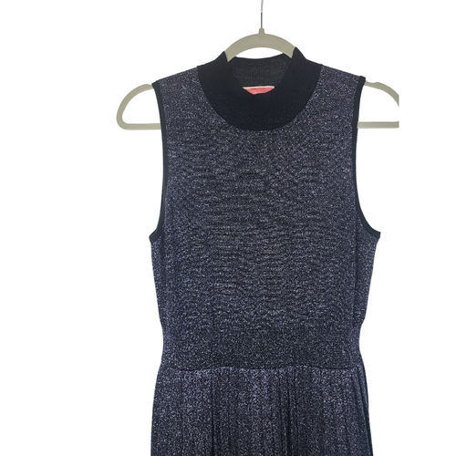 Kate Spade Women's Purple Mock-Neck Metallic Pleated Wool Sweater Dress Size M - Picture 6 of 8