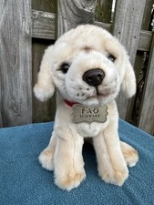 fao schwarz plush dog golden retriever New Without Tags