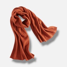 Charter Club Women's Brown Ribbed Cashmere Scarf One Size