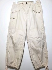 Anthropologie Utility Cargo Pants 31 Lightweight Neutral Elastic Cuff Gorpcore