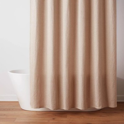 72''x84'' Extra Long Waffle Weave Shower Curtain - Threshold