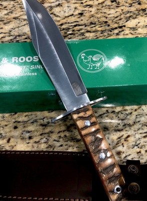 Hen and Rooster  HR 3107 8  blade knife/sheath in mint condition