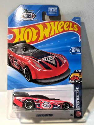 Hot Wheels Red NHRA Supercharged 75th Anniversary 2/10 Drag Racers