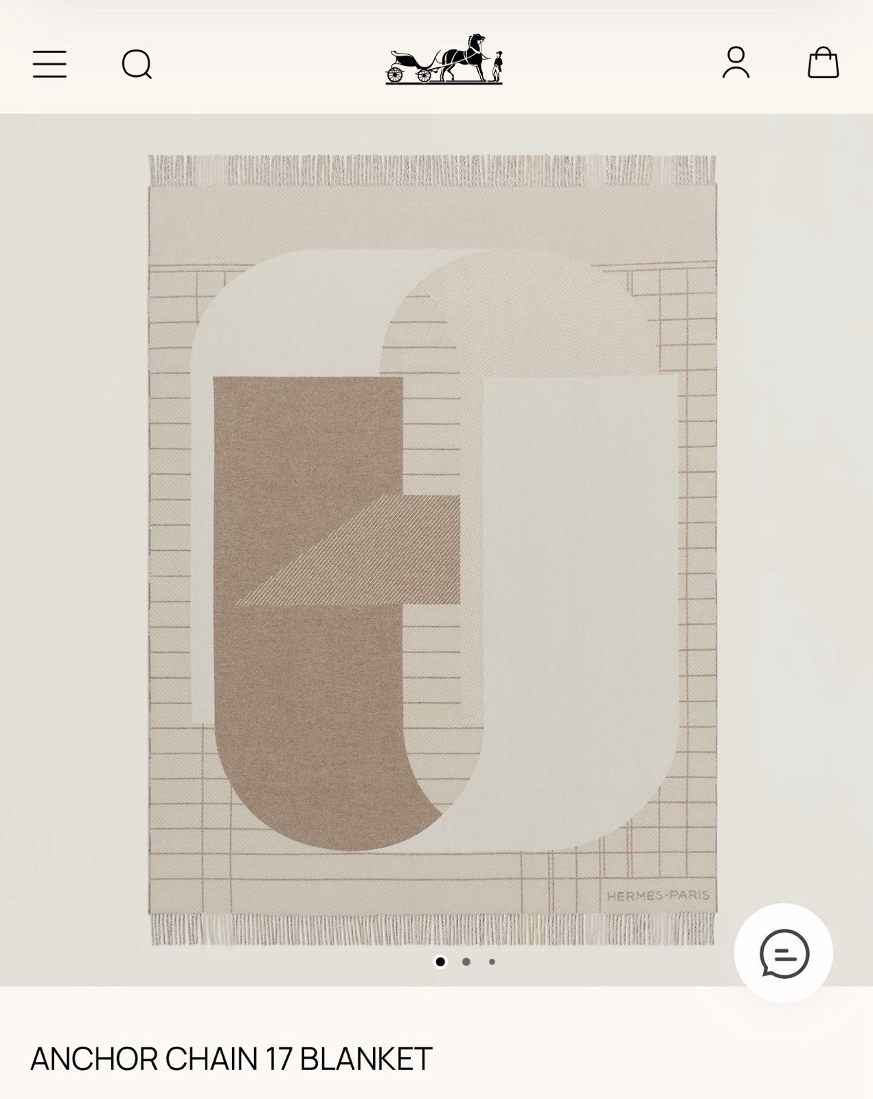 HERMES ANCHOR CHAIN 17 BLANKET
