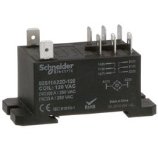 1pk SCHNEIDER ELECTRIC 92S11A22D-120 Relay, 30 A, 120 VAC, Power, 1600 Ohms